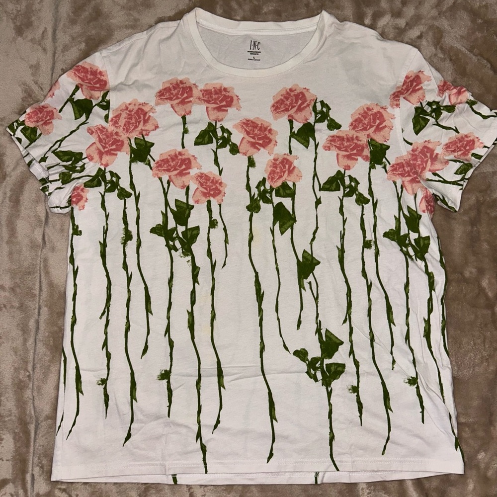 INC Floral Graphic Tee | White | Large